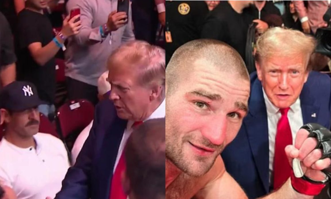 Aaron Rodgers and Sean Strickland React Differently to Trump at UFC 302