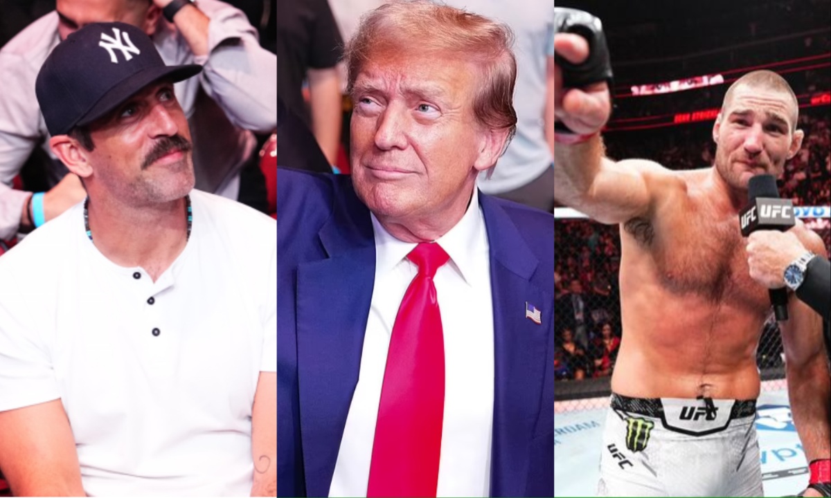 Aaron Rodgers and Sean Strickland React Differently to Trump at UFC 302